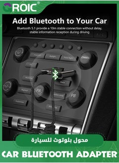 GROIC Aux to Bluetooth 5.1 Adapter 3.5mm Bluetooth Receiver, for car USB to 3.5mm Auxiliary Jack kit Audio Receiver, Built-in Microphone, for car Speakers and Home Audio, Support Voice Call  - Image 3