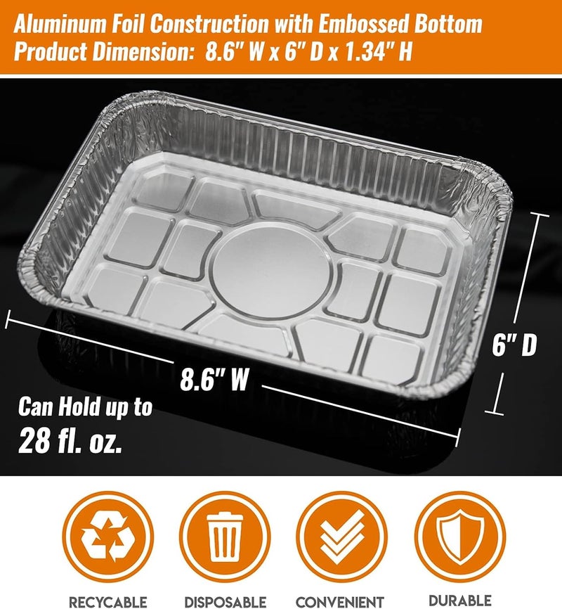 NUPICK 30 Pack 6415 Drip Pans Compatible for Weber Spirit Series, Genesis Series, Q Series Grills, Disposable Aluminum Foil Grease Trays, 8.5" x 6" Air & land transit compatible - Image 2