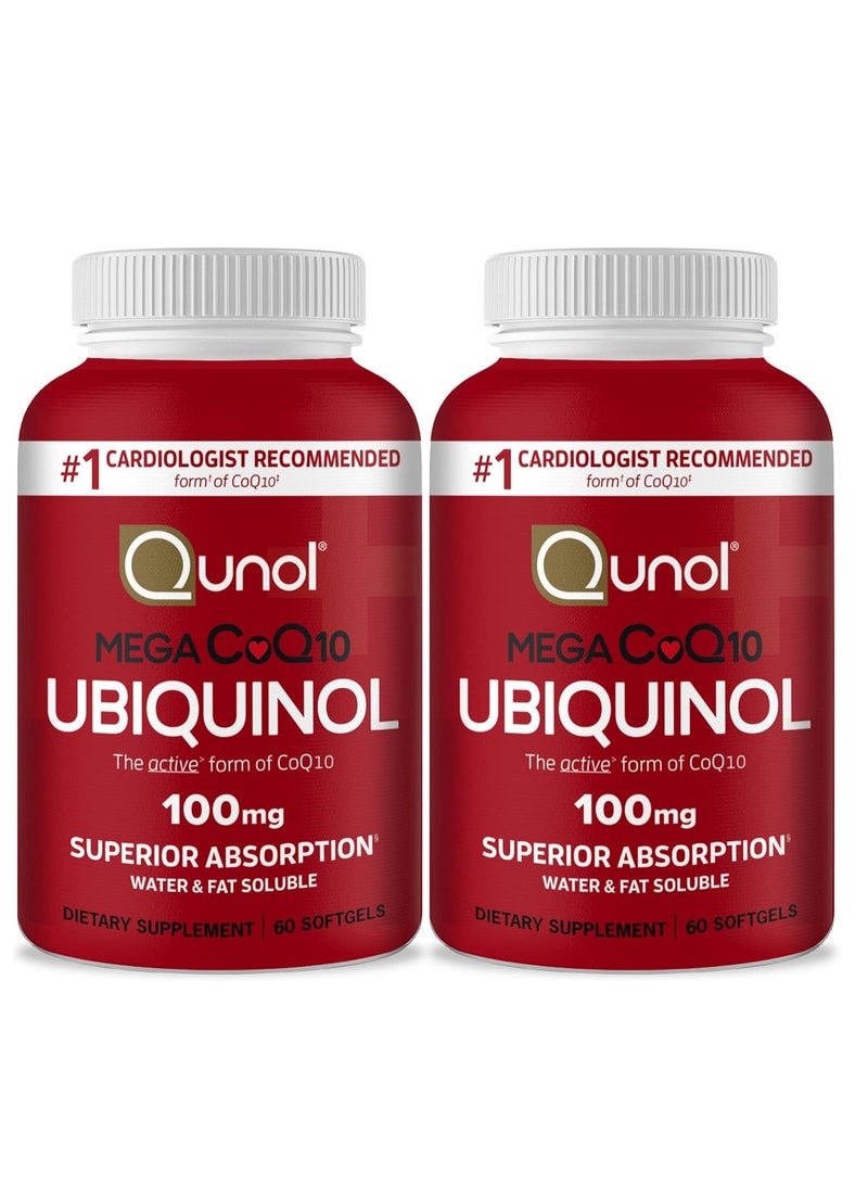 كونول كبسولات هلامية يوبيكوينول CoQ10 100 ملغ، أنزيم Q10 لصحة القلب، كمية تكفي لمدة 4 أشهر، 60 قطعة، عبوة من قطعتين - Image 1