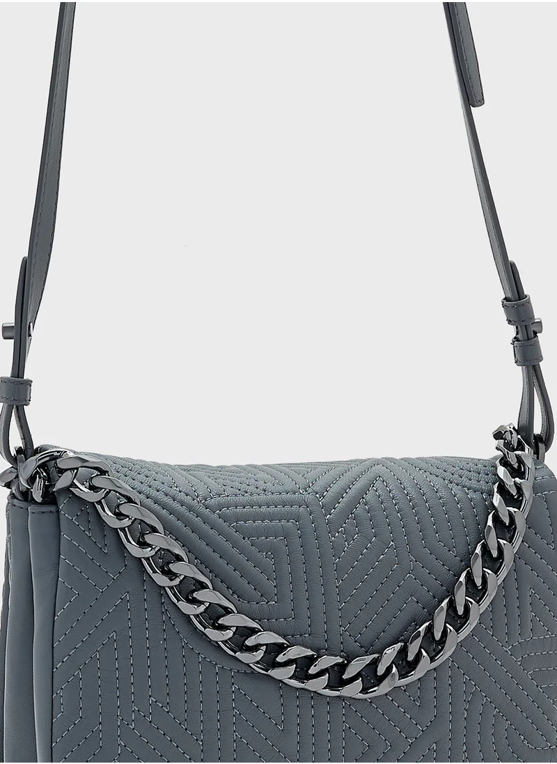 DKNY Desiree Flap Over Chain Detailed Crossbody