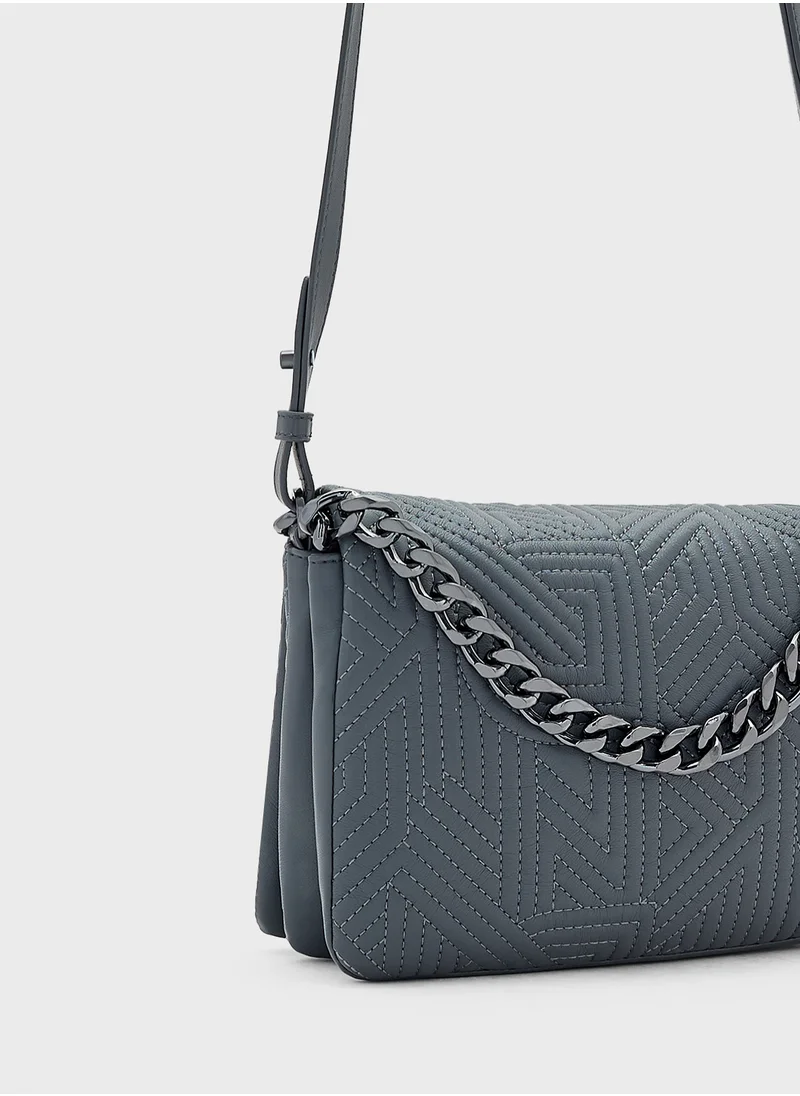DKNY Desiree Flap Over Chain Detailed Crossbody