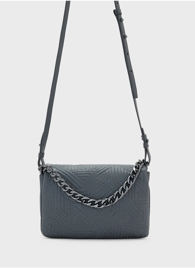 DKNY Desiree Flap Over Chain Detailed Crossbody