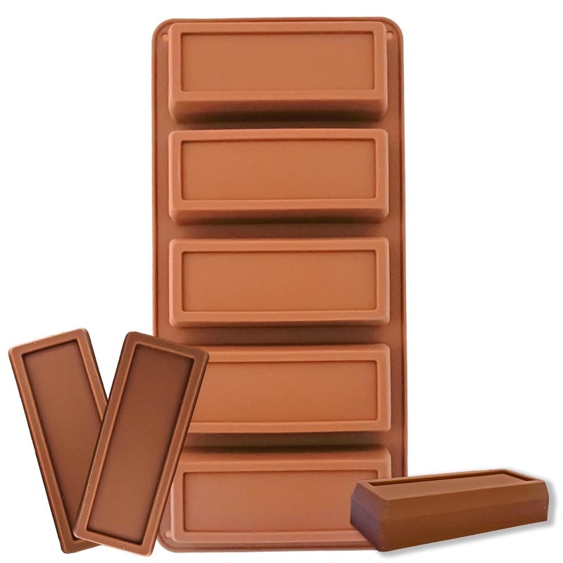 Husaini Mart HUSAINI MART 5 Cavity Rectangle 10 Cavity Ladyfingers Silicone Mould Cookies Cheesecake Candy Brownie Crayon Ice Cube Tray Long Chocolate Strips Rectangle Cereal Energy Protein Bar Baking Tools  - Image 3