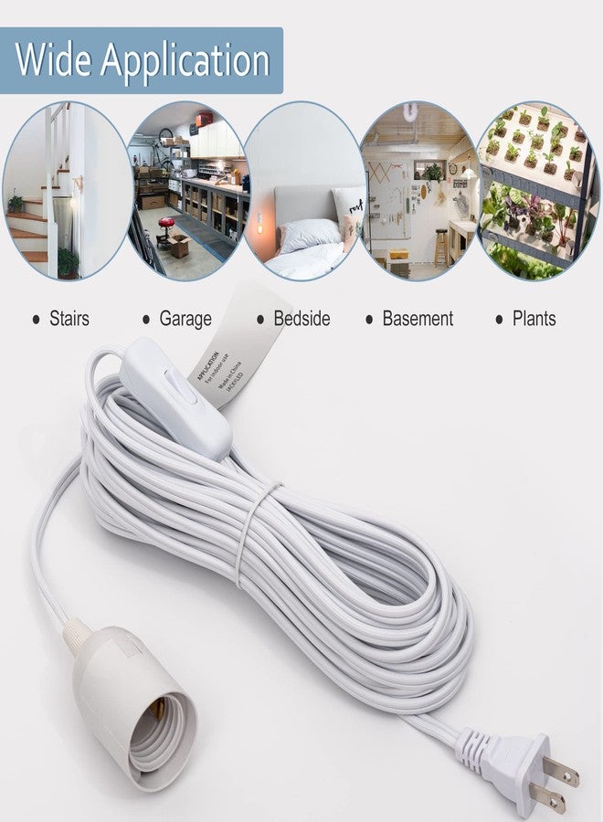 JACKYLED Extension Hanging Lantern Cord Cable 2-Pack 20ft UL 360W with E26 E27 Socket On/Off Button Pendant Lighting - Image 4