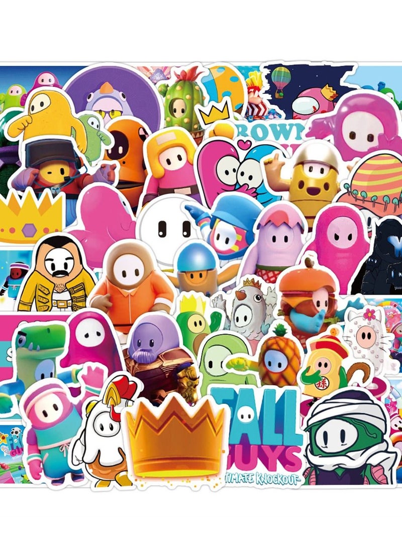 general 50-Piece Fall Guys Cute Vinyl Waterproof Sticker