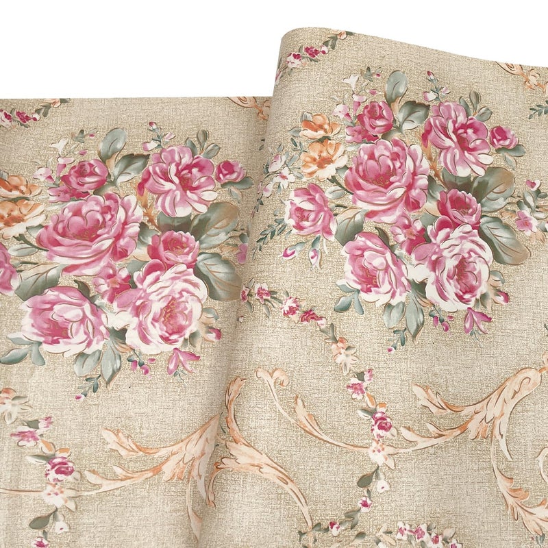 Yifasy 197 feet Roll Yellow Shelf Liner SelfAdhesive Wallpaper Rose Floral Drawer Cover Paper Wall Furniture Protect Film Home Decor 236x177 inch - Image 2