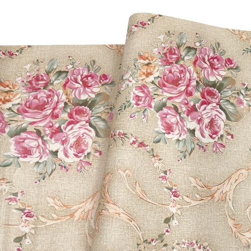 Yifasy 197 feet Roll Yellow Shelf Liner SelfAdhesive Wallpaper Rose Floral Drawer Cover Paper Wall Furniture Protect Film Home Decor 236x177 inch - Image 1
