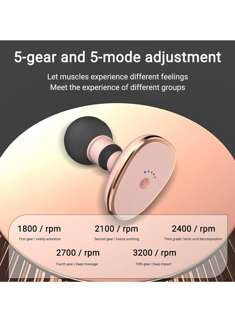 VIO Portable Cordless Mini Massager Percussion Pocket Muscle Massage Gun Super Quiet Technology Handheld USB Relaxation Rechargeable Portable Massager Deep Tissue Pain Relief Massager with 5 Speeds for Home Office Gym  - Image 5