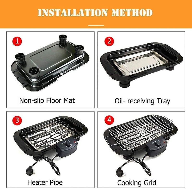 CYROX Electric Barbeque Grill 2000w Tandoori Maker Temperature Control Barbeque Grill for Home Removable Water Filled Drip Tray 1Pcs - Image 3