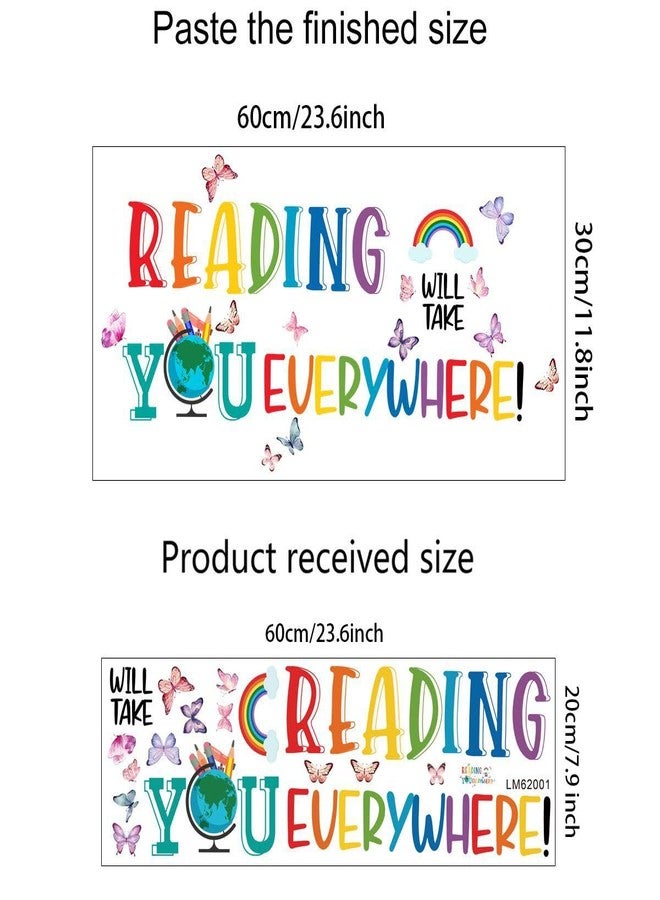 Mirabuy Reading Will Take You Everywhere Inspirational Quote Wall Sticker for Classroom Library Positive Saying Decor - Image 2