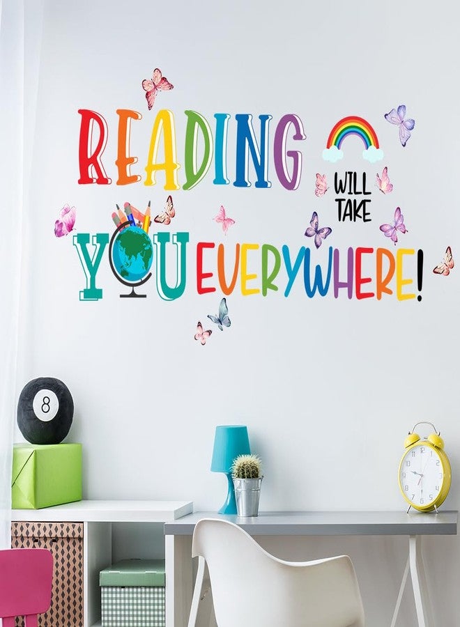 Mirabuy Reading Will Take You Everywhere Inspirational Quote Wall Sticker for Classroom Library Positive Saying Decor - Image 4