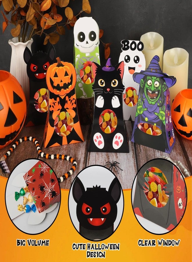 Sereliy 12pcs Halloween Treats Bags,6 Character Designs Cookie Candy Bags For Kids, Halloween Treat Boxes With Window, Goodie Gift Boxes For Party Favor Supplies - Image 3