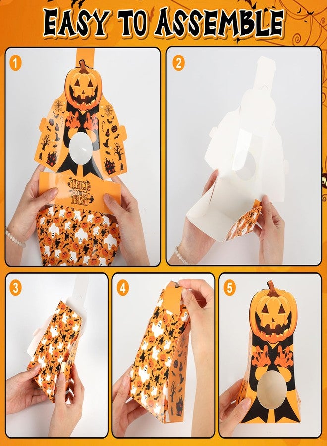 Sereliy 12pcs Halloween Treats Bags,6 Character Designs Cookie Candy Bags For Kids, Halloween Treat Boxes With Window, Goodie Gift Boxes For Party Favor Supplies - Image 2