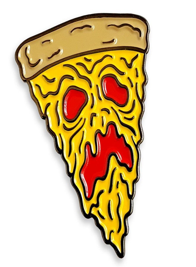 Pinsanity Funny Necronomicon Evil Dead Pizza Slice Enamel Lapel Pin - Image 1