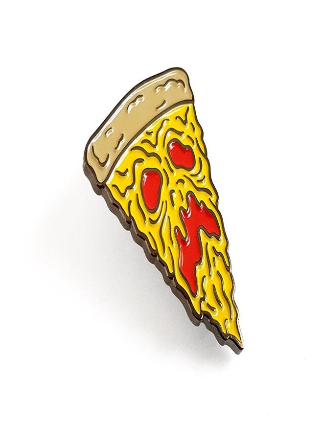 Pinsanity Funny Necronomicon Evil Dead Pizza Slice Enamel Lapel Pin - Image 2