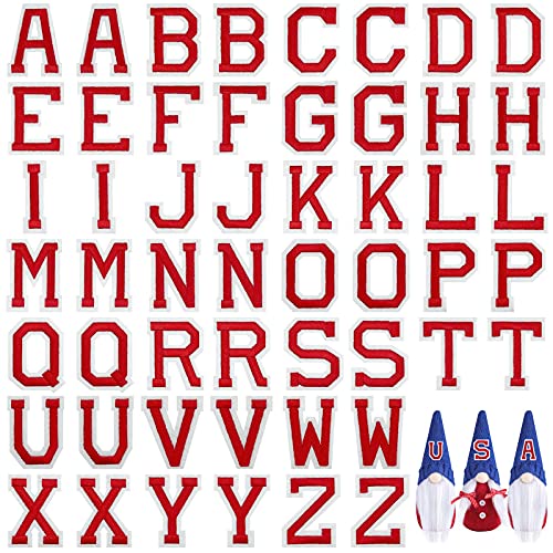 Jongdari Jongdari Iron on Letters 52 Pcs Alphabet Patches with Ironed Adhesive Decorate Repair Patches for Shirts Jackets Hats Jeans Shoes BagsRed