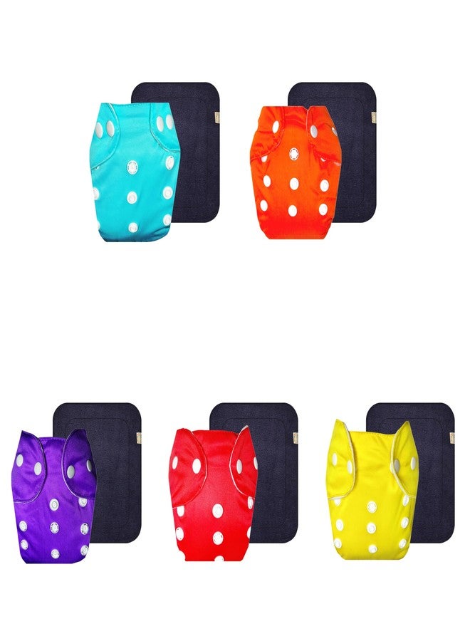 Dumbledo Lite Cloth Diaper with Gray Insert (Pack of 5) | Dry Feel and Comfortable | Reusable & Washable | Easy to Clean | Designed by Moms | 3 Months - 2 Years | Unisex Baby - Image 1