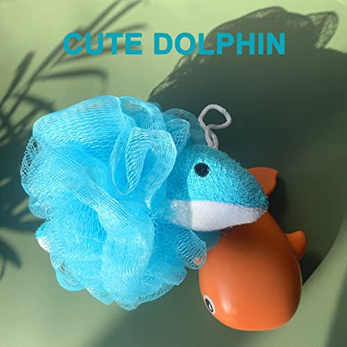 Mr.Cui'shop Loofah Exfoliating Shower Stuffed Sponge Pouf Mesh Brush with Animal Design - Bath Spa Puff Scrubber Ball - Body Poof for Man and Woman - Rich Foams Bubble（4.7" Each） Pack of 4 - Image 4