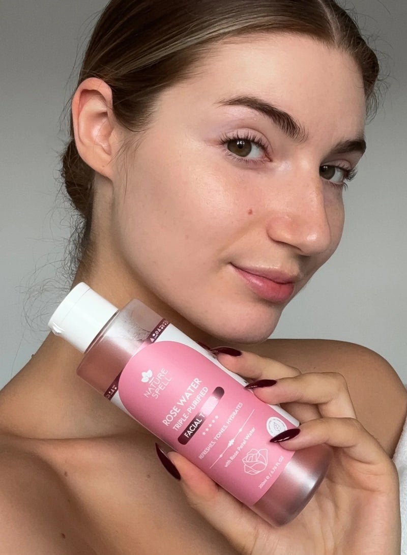 نايتشر سبيل Nature Spell Rose Water Facial Toner For All Skin Types 200ml - Image 5