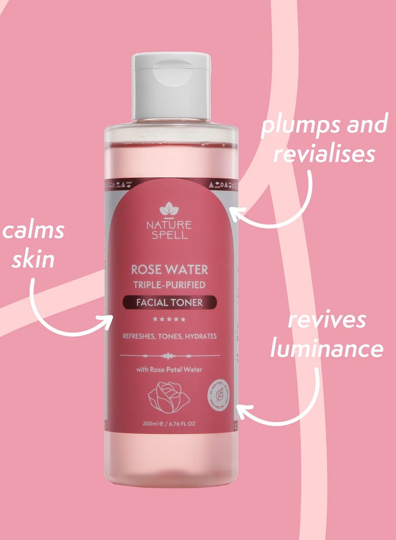 نايتشر سبيل Nature Spell Rose Water Facial Toner For All Skin Types 200ml - Image 3