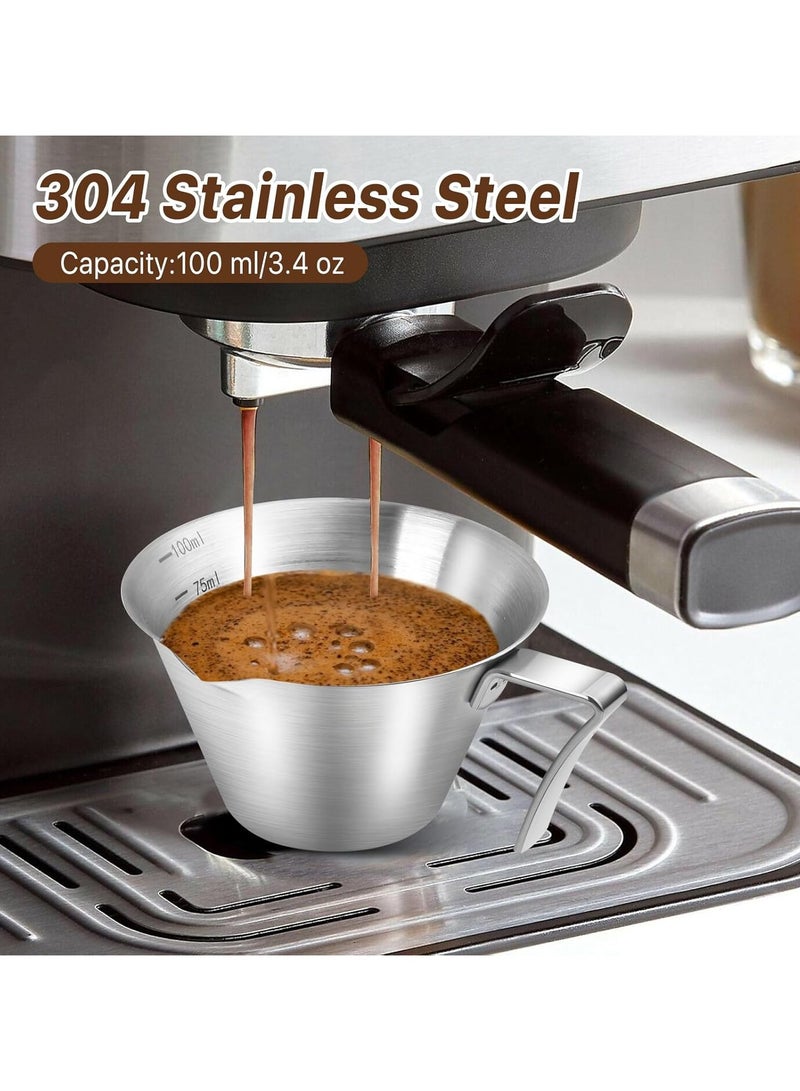 كوب معياري من الستانلس ستيل بسعة 100 مل لتحضير القهوة والإسبريسو والصوصات – دقة عالية وجودة احترافية - Image 2