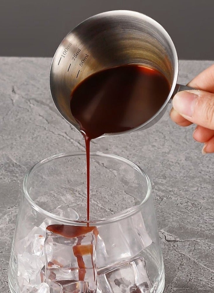 كوب معياري من الستانلس ستيل بسعة 100 مل لتحضير القهوة والإسبريسو والصوصات – دقة عالية وجودة احترافية - Image 3