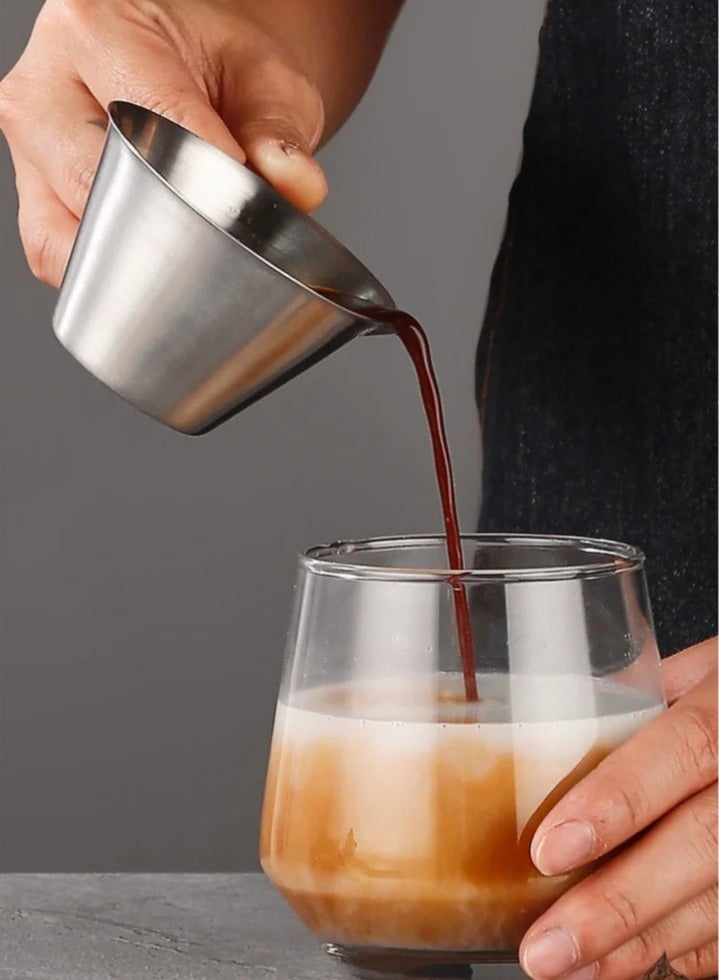 كوب معياري من الستانلس ستيل بسعة 100 مل لتحضير القهوة والإسبريسو والصوصات – دقة عالية وجودة احترافية - Image 4