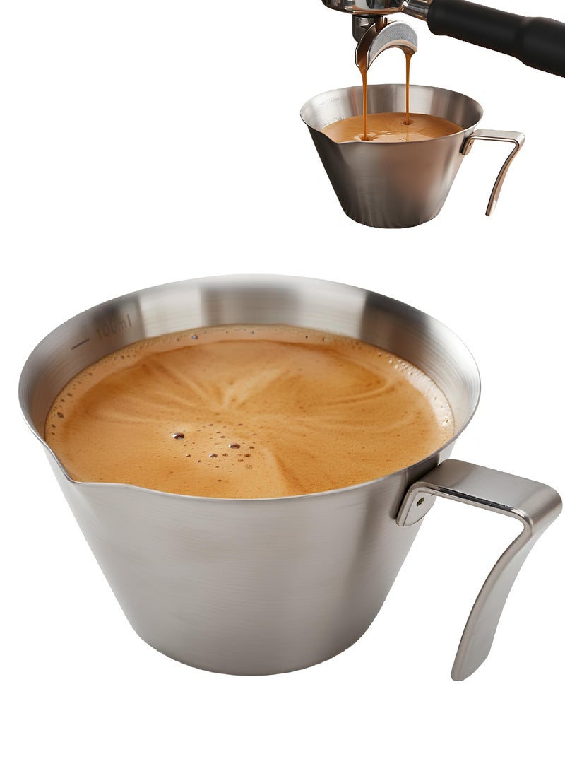 كوب معياري من الستانلس ستيل بسعة 100 مل لتحضير القهوة والإسبريسو والصوصات – دقة عالية وجودة احترافية - Image 1