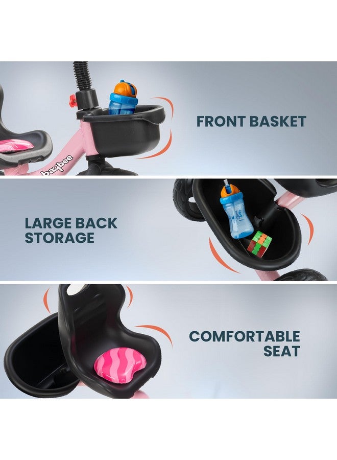 BAYBEE Baybee Baby Tricycle for Kids, Smart Plug & Play Kids Cycle with Eva Wheels, Bell, Storage Baskets & High Backrest | Kids Tricycle Trike | Baby Cycle for Kids 2 to 5 Years Boy Girl (TRIXG Pink) - Image 4