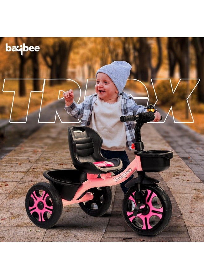 BAYBEE Baybee Baby Tricycle for Kids, Smart Plug & Play Kids Cycle with Eva Wheels, Bell, Storage Baskets & High Backrest | Kids Tricycle Trike | Baby Cycle for Kids 2 to 5 Years Boy Girl (TRIXG Pink) - Image 2