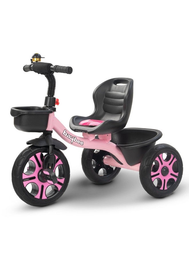 BAYBEE Baybee Baby Tricycle for Kids, Smart Plug & Play Kids Cycle with Eva Wheels, Bell, Storage Baskets & High Backrest | Kids Tricycle Trike | Baby Cycle for Kids 2 to 5 Years Boy Girl (TRIXG Pink) - Image 1