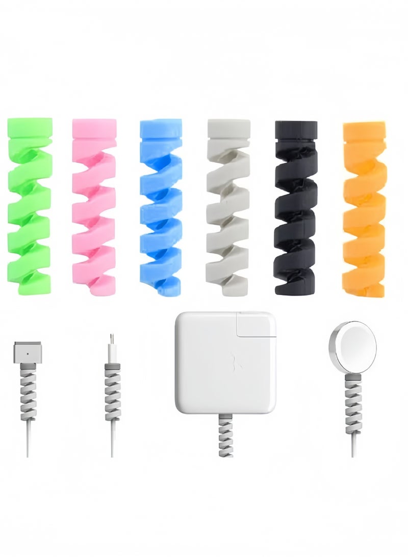 24-Pieces Spiral Cable Protector Cable Organizers Multicolour - Image 2