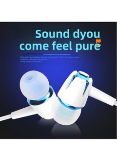 Generic Subwoofer Semi-in-ear Headphones For Apple Android Huawei Mobile Phone Wire-controlled Sports Game Headphones With Wheat-Color:Black Rose Red ]  - Image 3