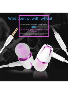 Generic Subwoofer Semi-in-ear Headphones For Apple Android Huawei Mobile Phone Wire-controlled Sports Game Headphones With Wheat-Color:Black Rose Red ]  - Image 5