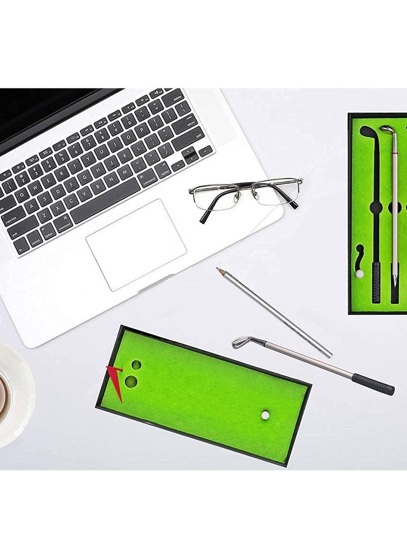 Y&D - Golf Pen, Mini Gift Set, Desktop Ball Pen Gift, 3 Clubs Pens with Balls and Flag, Dad Boss Coworkers Him Boyfriend Golfers Funny Birthday Gifts, Games Office Gadgets Desk Decor - Image 1