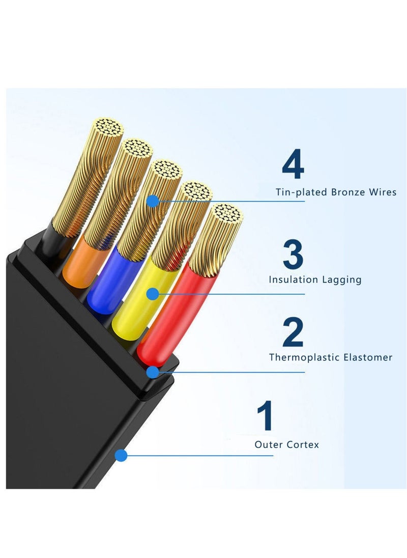 Generic - Magnetic Charging Cable, Multi 3 in 1 USB Charging Cable with LED Light,5A Data Cable with Type C/Micro USB Charger Cable, Compatible with Cell Phones and Tablets,3.3ft-Black, 3.3 feet - Image 1