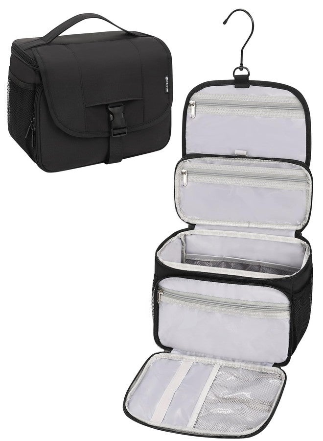 Relavel Toiletry Bag for Men, Hanging Toiletries Bag for Women Water Resistant Dopp Kit Shaving Bag, Travel Essentials Large Capacity Organizer Case for Toiletries Accessories, Black - Image 1