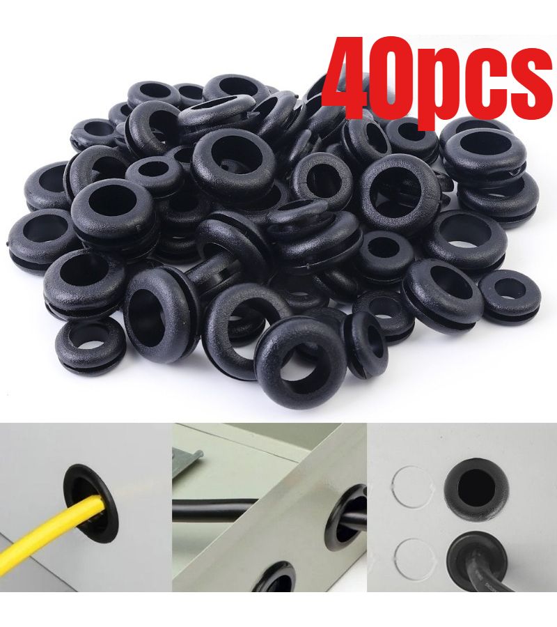 40pcs O Ring Protection Coil Kit Black 8mm to 14mm Double Sided Sealing Gasket - Image 1