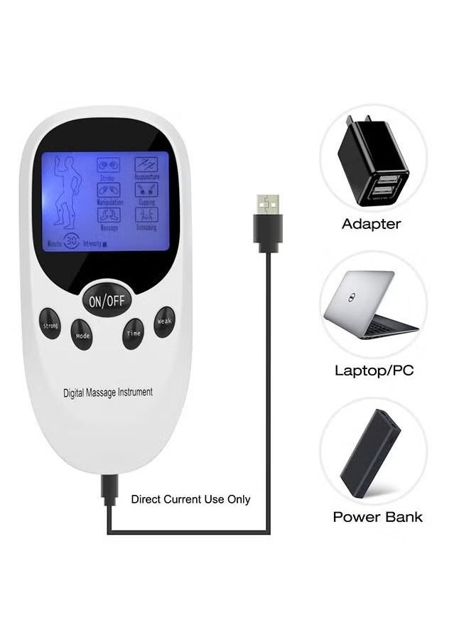 إسكدنيا محفز عضلات TENS لعلاج تخفيف الألم قنوات مزدوجة مدلك النبض الإلكترونية للعلاج الرقمي للممثلين - Image 4