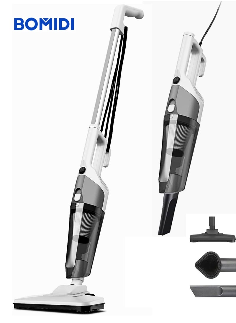 BOMIDI - Portable Handheld Vacuum Cleaner with 17000Pa Strong Power 900mL Dust Cup, Quiet Suction- Stick Vacuum Cleaner for Wood, Carpet, Tile Floors S9- White - Image 1
