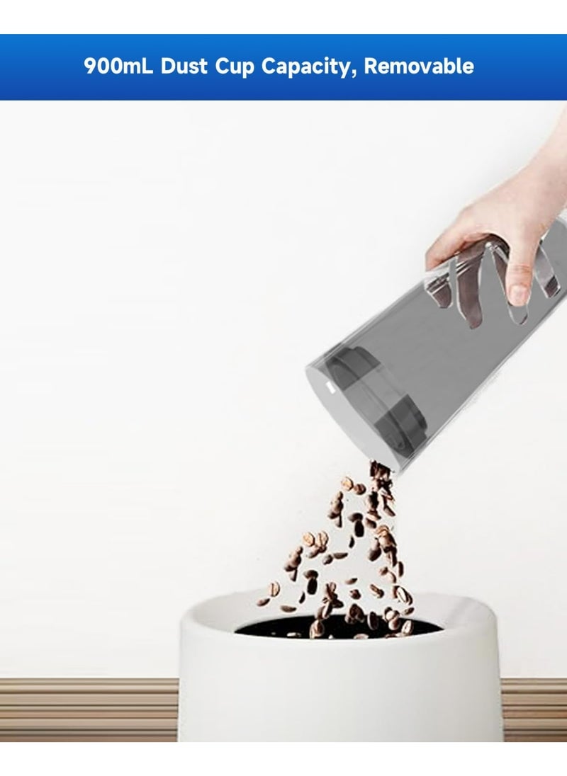 BOMIDI - Portable Handheld Vacuum Cleaner with 17000Pa Strong Power 900mL Dust Cup, Quiet Suction- Stick Vacuum Cleaner for Wood, Carpet, Tile Floors S9- White - Image 1