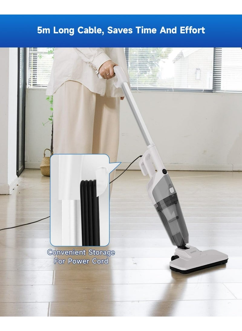 BOMIDI - Portable Handheld Vacuum Cleaner with 17000Pa Strong Power 900mL Dust Cup, Quiet Suction- Stick Vacuum Cleaner for Wood, Carpet, Tile Floors S9- White - Image 1