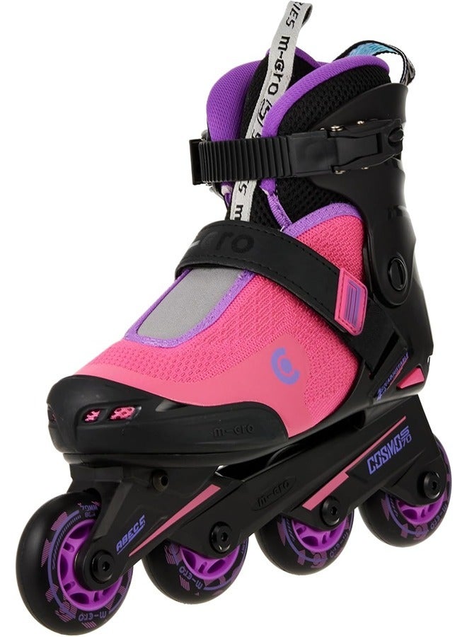 Micro زلاجات كوزمو بنفسجي مع مجموعة فرامل للأطفال (35-38) | زلاجات رولر قابلة للتعديل للأولاد والبنات | أحذية التزلج الخارجية من 7 إلى 14 سنة للجنسين | زلاجات للأطفال | التزلج الخارجي - Image 1