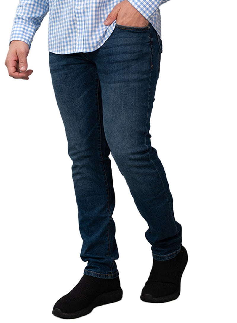 GIORDANO Men's Skinny Taper Stretch Denim Jeans Low Rise - Image 1