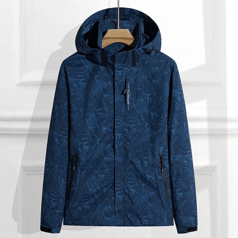 WU Men's Outdoor Hiking Jacket Waterproof Windbreaker Hooded Lightweight Trekking Coat with Logo Customization - Image 1