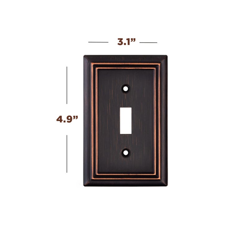 Sleeklighting Oil Rubbed Bronze Outlet Covers And Switch Plates-Decorative Wall Plate Light Switch Cover Beveled -Variety Of Styles: Decorator/Duplex/Toggle / & Combo-Size: 1 Gang Toggle (4Pack) - Image 2