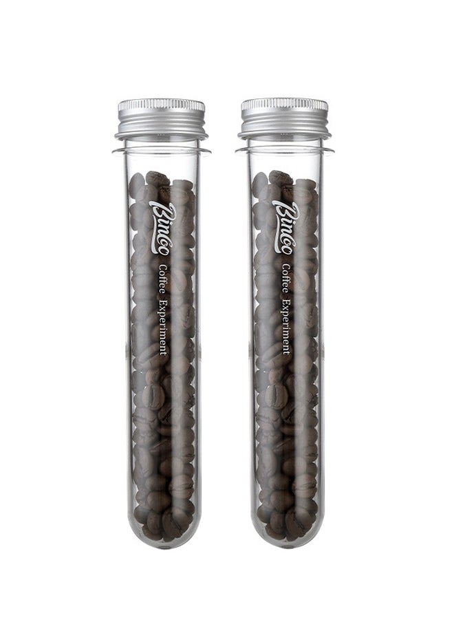 Bincoo - 2-Piece Coffee Bean Preserving Jar Test Tube Dispenser Bottle Freshness Seal Jar Organiser Storage Jar - Image 1
