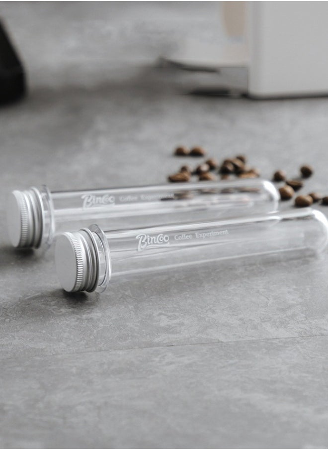 Bincoo - 2-Piece Coffee Bean Preserving Jar Test Tube Dispenser Bottle Freshness Seal Jar Organiser Storage Jar - Image 1