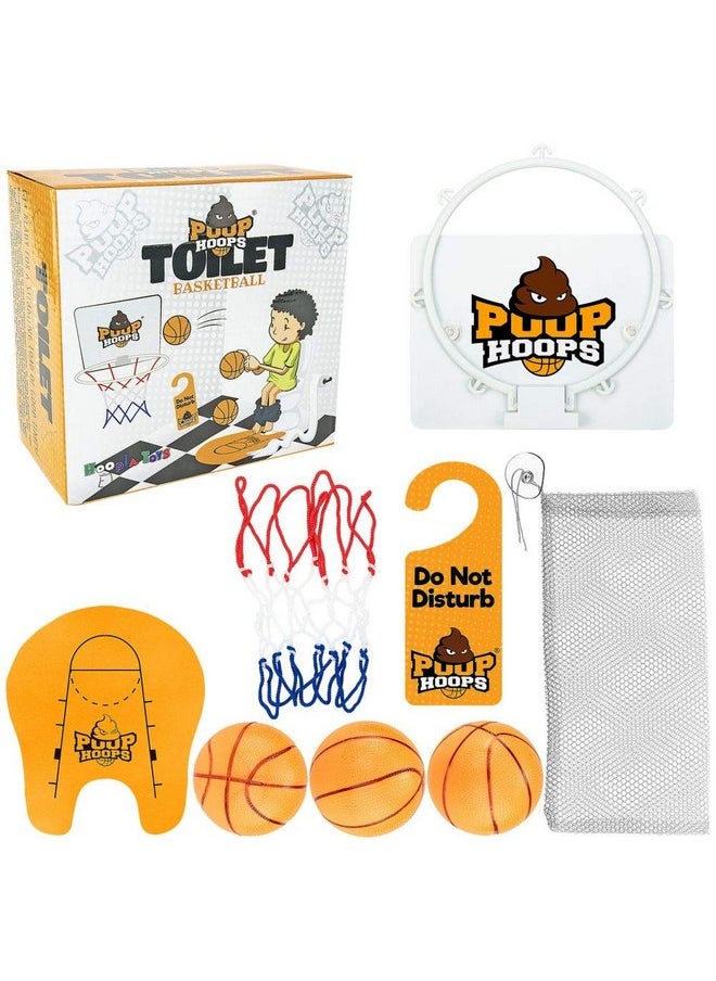 Hoopla Toys - Hoopla Toys Poop Hoops Toilet Basketball Game Set Funny Bathroom Sports Toy for Kids - Image 1