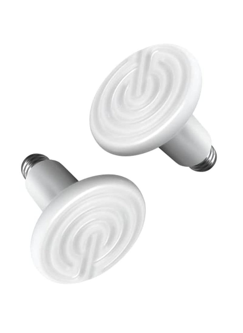 NIBEMINENT 2-Piece Reptile Ceramic Heating Bulb Non-Luminous Nursery Heater Suitable for Amphibian Pet Snake Turtle and Hatching Chicken, Harmless, white  - Image 1